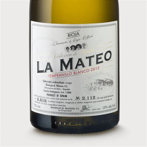 La Mateo Tempranillo Blanco D O Ca Rioja Bodegas D Mateos