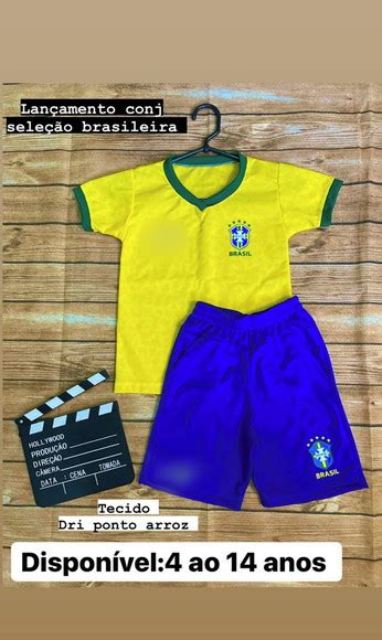 Conjunto Brasil Infantil Juvenil Copa Do Mundo Tam 4 A 14 No Elo7