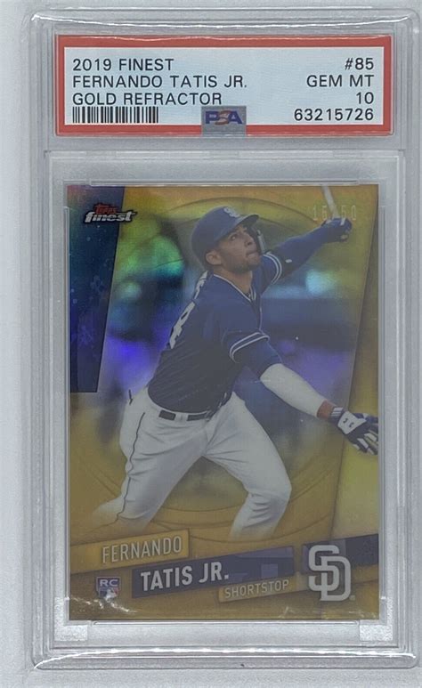 2019 Topps Finest Gold Refractor 85 Fernando Tatís Jr 50 RC for