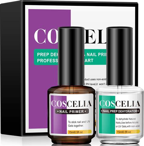 Coscelia Primer Per Unghie 15ml Nail Prep Dehydrator 15ml Kit Semipermanente Unghie