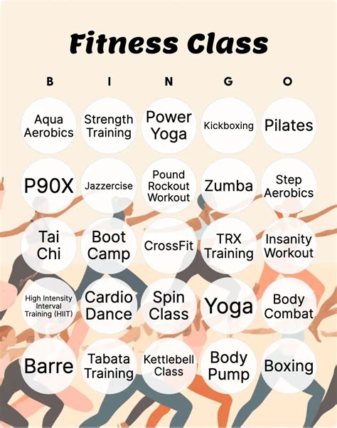 Fitness Challenge Bingo Card Template Bingo Card Creator