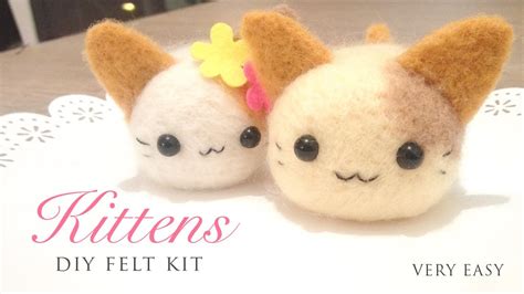 Make Adorable Kittens Using A Diy Needle Felt Kit Youtube