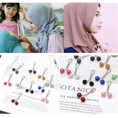 Jual 12bh Klip Turki Mutiara Klip Hijab Turki Clips Turki Pin