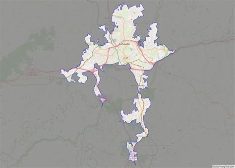 Map of Asheville city