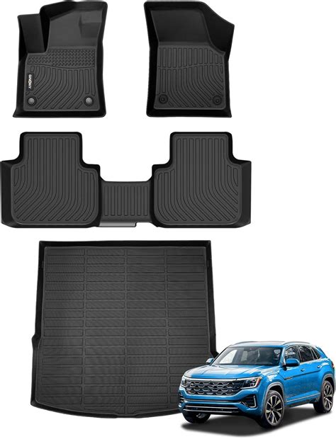 Ginowy® Floor Mats And Cargo Liner Set For Volkswagen Atlas Cross Sport 2020 2024tpe