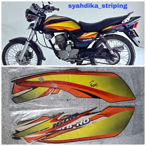 Jual STICKER STRIPING LIS BODY MEGAPRO LAMA MEGAPRO HIU 2002 HITAM