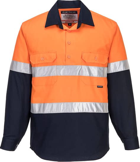 Uniform Australia Prime Mover MC101 Hi Vis Cotton Drill Shirt Scrubs