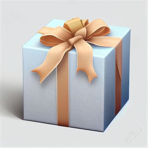 Premium Photo There Is A Blue Gift Box With A Gold Bow On It