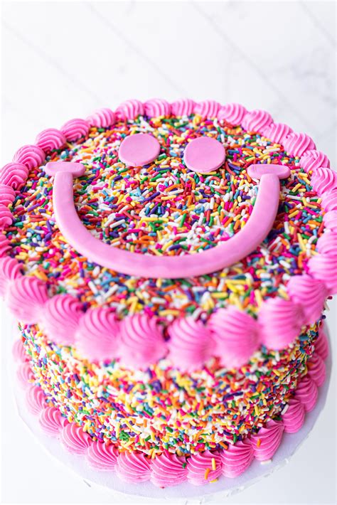 Smiley Face Sprinkle Cake Hapa Cakes Bakery