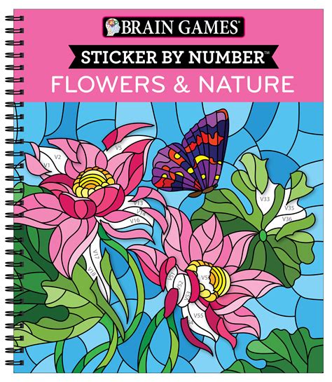 Pdf Download Brain Games Sticker By Number Flowers Nature 28