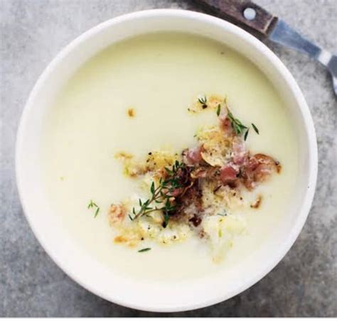 Cauliflower Soup With Bacon And Parmesan Crisps The Health Emporium