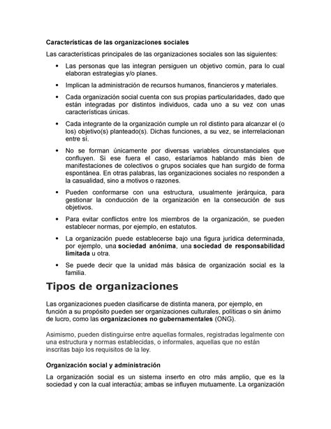 Tabletta Rojt Mad Rtoll Objetivos De Las Organizaciones Sociales K V L