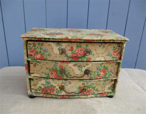 Ancienne Boite Tissu Fleurs D Co Shabby Tiroirs Au Bon Marche Eur