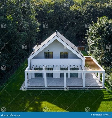 House In Forest Drone View Stock Image Image Of Forest Modern