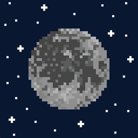 Pixel Art Luna Y Estrellas Vector En Vecteezy