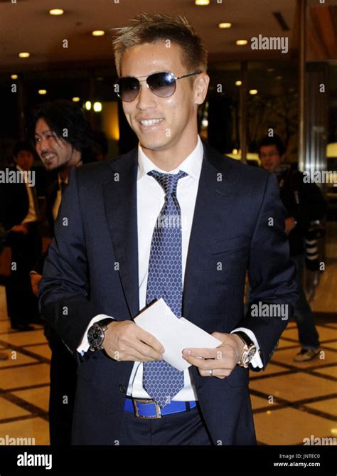 Osaka Japan Japan Midfielder Keisuke Honda Of Cska Moscow Arrives At