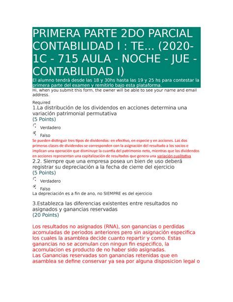 PARCIAL 1 4 Abril 2020 Preguntas Y Respuestas PRIMERA PARTE 2DO