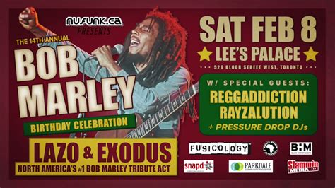 Annual Bob Marley Birthday Tribute Saturday February Th At Lee