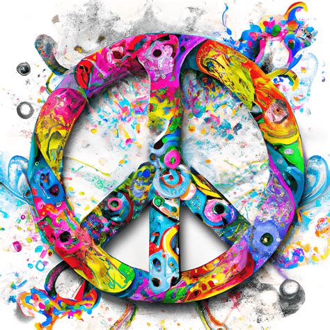 Hippie Style Peace Symbol Graphic · Creative Fabrica