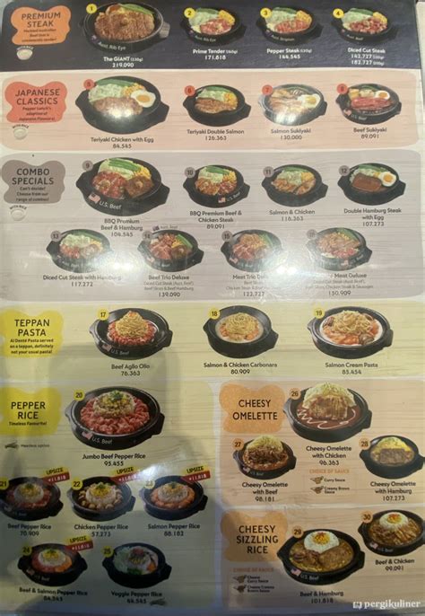 Selalu Diperbarui Menu Pepper Lunch Tegalsari Surabaya