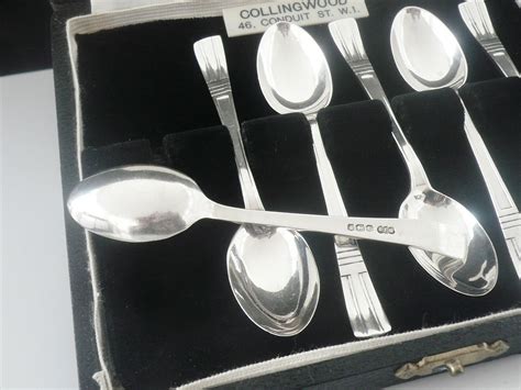 Sterling Silver Coffee Spoons Cased Set R F Mosley Co Sheffield