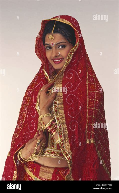 Indian Rajasthani Bride In Wedding Dress India Mr Stock Photo