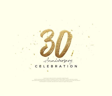 Premium Vector 30th Anniversary Celebration With Gold Glitter Numbers Premium Vector