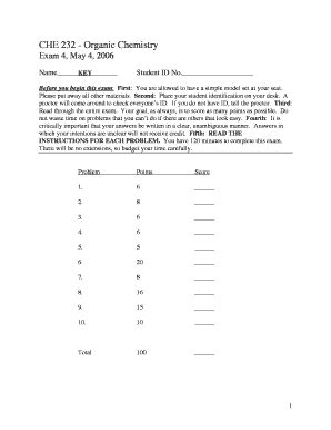 Fillable Online Che Organic Chemistry Fax Email Print Pdffiller