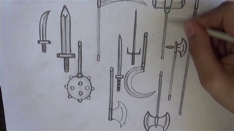 How Draw Medieval Weapons Youtube