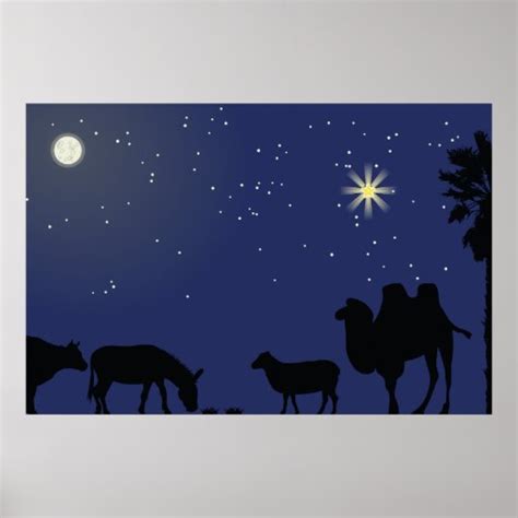 Nativity Scene Backdrop Christmas Poster