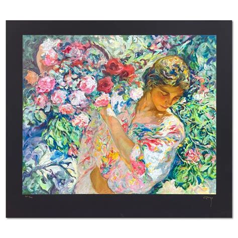 Joven Con Costo De Flores LE 30x34 Artist S Proof Serigraph By Royo