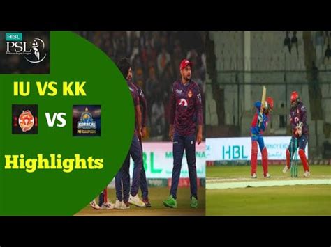 Islamabad United Vs Karachi Kings Highlights Psl Karachikings