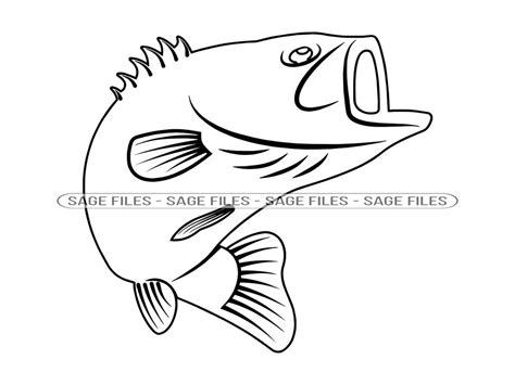 Fishing Outline 3 SVG, Fishing Svg, Fish SVG, Fishing Clipart, Fishing ...