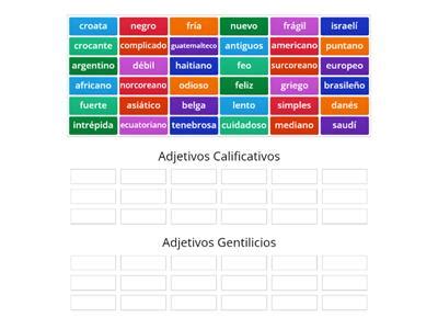 Adjetivos calificativos gentilicios y numerales Recursos didácticos