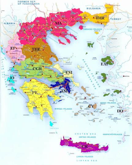 Map Of Different Geographical Regions In Greece Download Scientific