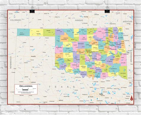 Oklahoma State Wall Maps World Maps Online