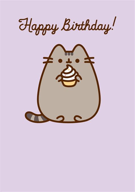 Pusheen Happy Birthday Cupcake Greeting Card Uk