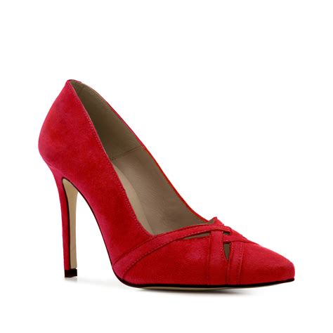 Escarpins En Daim Rouge Femmes Collection Exclusive En Cuir Femme