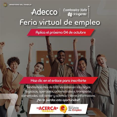 Más de 600 vacantes disponibles en Feria Virtual de Empleo de Adecco