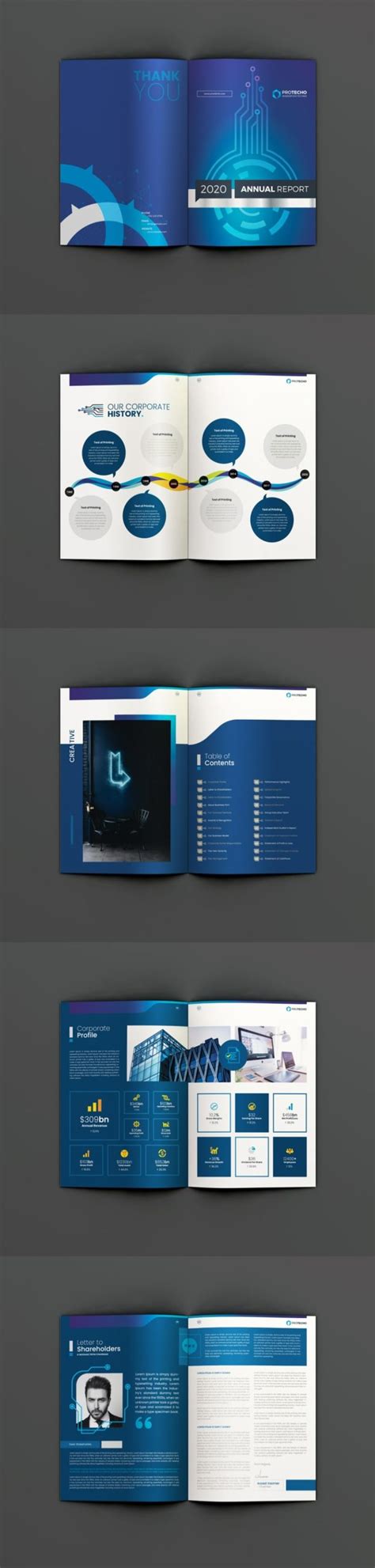 Creative And Modern Annual Report Template Designs Entheosweb