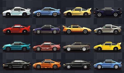 A Collection Of Different Colored Cars Including One That Has The