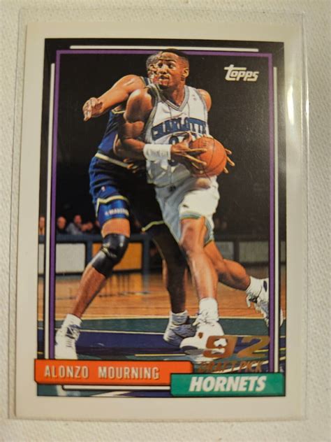 Alonzo Mourning 1992 93 Topps Rookie 393 Charlotte Hornets NBA English