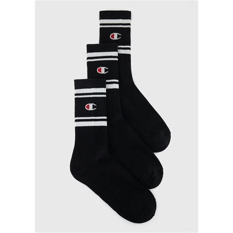 Lot De 3 Paires De Chaussettes Hautes Champion Noir Noir Noir La