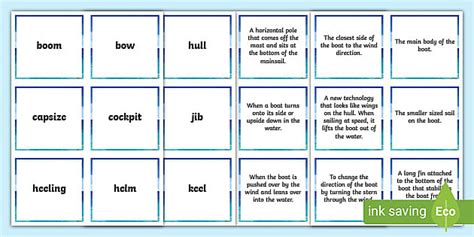 Sailing Glossary Matching Cards Professor Feito Twinkl