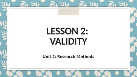 Reliability And Validity Teaching Resources