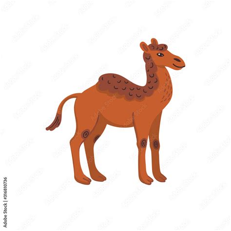 Extinct animals. Camelops, western camel. Prehistoric extinct american one-humped camel. Flat ...