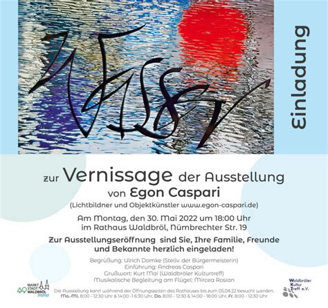 Einladung zur Vernissage der Ausstellung von Egon Caspari Waldbröl