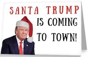 Santa Trump Christmas Card - CELEBRITHINGS