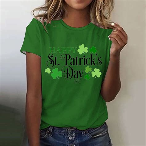 Jacenvly St Patricks Day Shirts For Women Clearance 2024 Casual Short