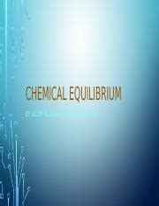 Understanding Chemical Equilibrium Principles And Applications Course